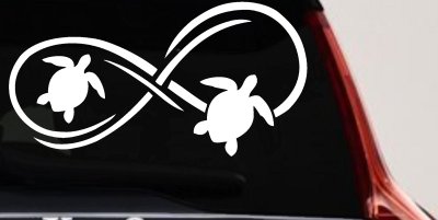 Sea Turtle Infinity Car or Truck Window Vinyl Decal Sticker