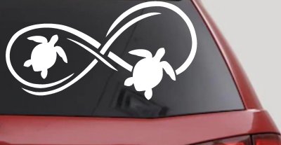 Sea Turtle Infinity Car or Truck Window Vinyl Decal Sticker