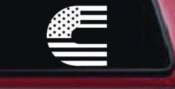 Cummins Diesel American Flag Car or Truck Window Decal Sticker