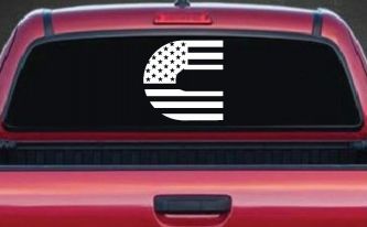 Cummins Diesel American Flag Car or Truck Window Decal Sticker