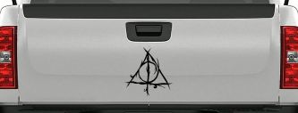 Deathly Hallows Sci Fi Car or Truck Window Decal Sticker (Black)