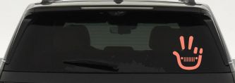 Jeep Wave Peace Sign Off Road Car or Truck Window Decal Sticker (Coral)