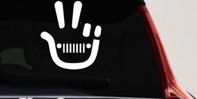Jeep Wave Peace Sign Off Road Car or Truck Window Vinyl Decal Sticker