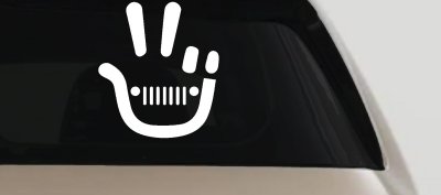 Jeep Wave Peace Sign Off Road Car or Truck Window Vinyl Decal Sticker