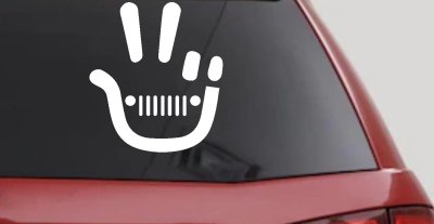 Jeep Wave Peace Sign Off Road Car or Truck Window Vinyl Decal Sticker