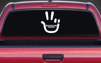 Jeep Wave Peace Sign Off Road Car or Truck Window Decal Sticker