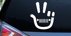 Jeep Wave Peace Sign Off Road Car or Truck Window Decal Sticker