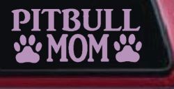 Pitbull Mom with Paw Prints Car or Truck Window Decal Sticker (Lilac)
