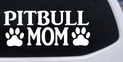 Pitbull Mom with Paw Prints Car or Truck Window Decal Sticker
