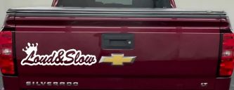 Loud and Slow with Crown Car or Truck Window Decal Sticker (White)