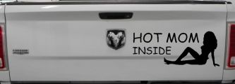 Hot Mom Inside Mother MILF Car or Truck Window Decal Sticker (Black)