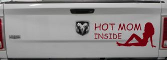 Hot Mom Inside Mother MILF Car or Truck Window Vinyl Decal Sticker (Burgundy)