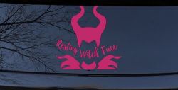 Funny Resting Witch Face Maleficent Car or Truck Window Decal Sticker (Hot Pink)