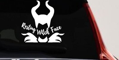 Funny Resting Witch Face Maleficent Car or Truck Window Vinyl Decal Sticker
