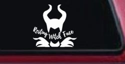 Funny Resting Witch Face Maleficent Car or Truck Window Decal Sticker