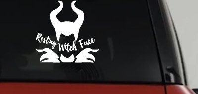 Funny Resting Witch Face Maleficent Car or Truck Window Vinyl Decal Sticker