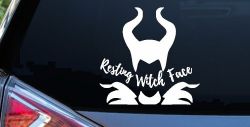 Funny Resting Witch Face Maleficent Car or Truck Window Decal Sticker