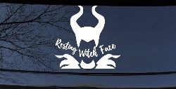Funny Resting Witch Face Maleficent Car or Truck Window Decal Sticker