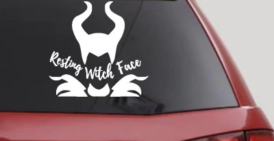 Funny Resting Witch Face Maleficent Car or Truck Window Vinyl Decal Sticker