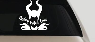 Funny Resting Witch Face Maleficent Car or Truck Window Vinyl Decal Sticker