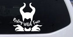 Funny Resting Witch Face Maleficent Car or Truck Window Decal Sticker