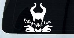 Funny Resting Witch Face Maleficent Car or Truck Window Decal Sticker