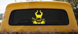Funny Resting Witch Face Maleficent Car or Truck Window Vinyl Decal Sticker (Yellow)
