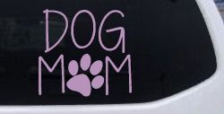 Dog Mom with Paw Print Car or Truck Window Decal Sticker (Lilac)