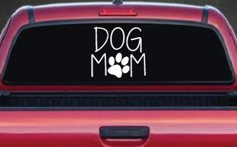 Dog Mom with Paw Print Car or Truck Window Decal Sticker
