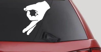 Funny Circle Game Hand Car or Truck Window Vinyl Decal Sticker