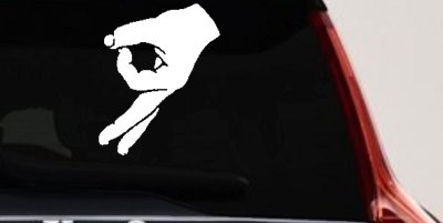 Funny Circle Game Hand Car or Truck Window Vinyl Decal Sticker