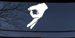 Funny Circle Game Hand Car or Truck Window Decal Sticker
