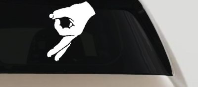 Funny Circle Game Hand Car or Truck Window Vinyl Decal Sticker