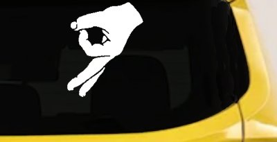 Funny Circle Game Hand Car or Truck Window Vinyl Decal Sticker