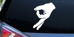 Funny Circle Game Hand Car or Truck Window Decal Sticker