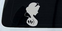 Snow White Princess Car or Truck Window Decal Sticker (Light Gray)