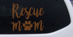 Animal Shelter Rescue Mom With Cat or Dog Paw Car or Truck Window Vinyl Decal Sticker (Copper)