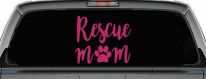 Animal Shelter Rescue Mom With Cat or Dog Paw Car or Truck Window Vinyl Decal Sticker (Hot Pink)