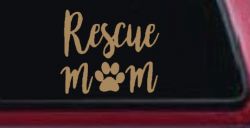 Animal Shelter Rescue Mom With Cat or Dog Paw Car or Truck Window Decal Sticker (Light Brown)