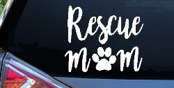 Animal Shelter Rescue Mom With Cat or Dog Paw Car or Truck Window Decal Sticker