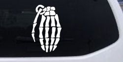 Skeleton Hand Grenade Skulls Car or Truck Window Decal Sticker