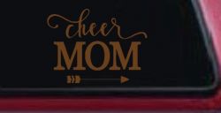 Cheer Mom Arrow Car or Truck Window Vinyl Decal Sticker (Copper)