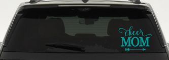 Cheer Mom Arrow Car or Truck Window Vinyl Decal Sticker (Turquoise)