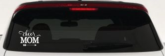 Cheer Mom Arrow Car or Truck Window Decal Sticker (White)