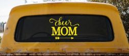 Cheer Mom Arrow Car or Truck Window Decal Sticker (Yellow)
