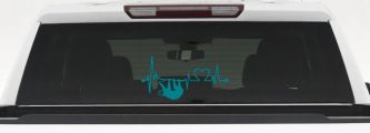 Sloth Heartbeat Lifeline Heart Love Car or Truck Window Decal Sticker (Turquoise Blue)
