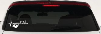 Sloth Heartbeat Lifeline Heart Love Car or Truck Window Vinyl Decal Sticker (White)