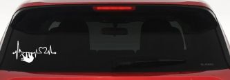 Sloth Heartbeat Lifeline Heart Love Car or Truck Window Vinyl Decal Sticker (White)