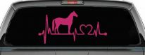 Horse Heart Heartbeat Lifeline Love Car or Truck Window Vinyl Decal Sticker (Hot Pink)