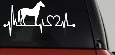 Horse Heart Heartbeat Lifeline Love Car or Truck Window Vinyl Decal Sticker
